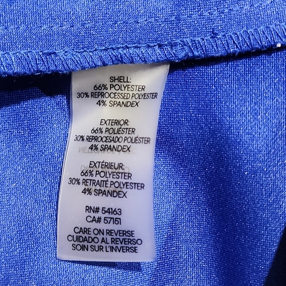 Calvin Klein Blue Crepe Midi Dress with Buttons and Surplice Neckline - Picture 5 of 5